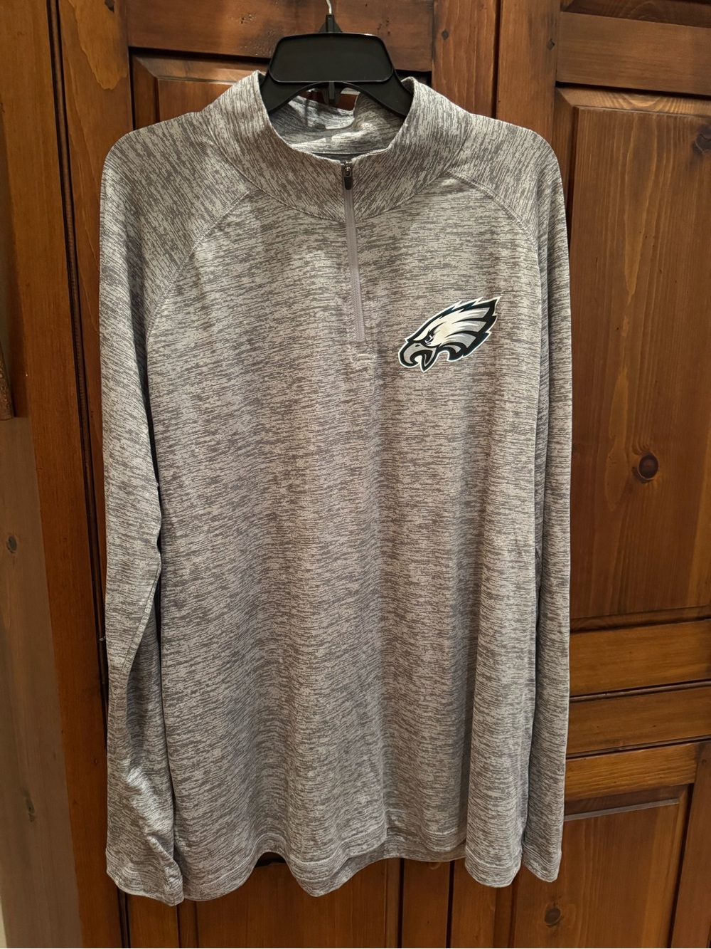 NFL Team Apparel XXL Philadelphia Eagles Heather Gray Quarter-Zip Pullover NWOT